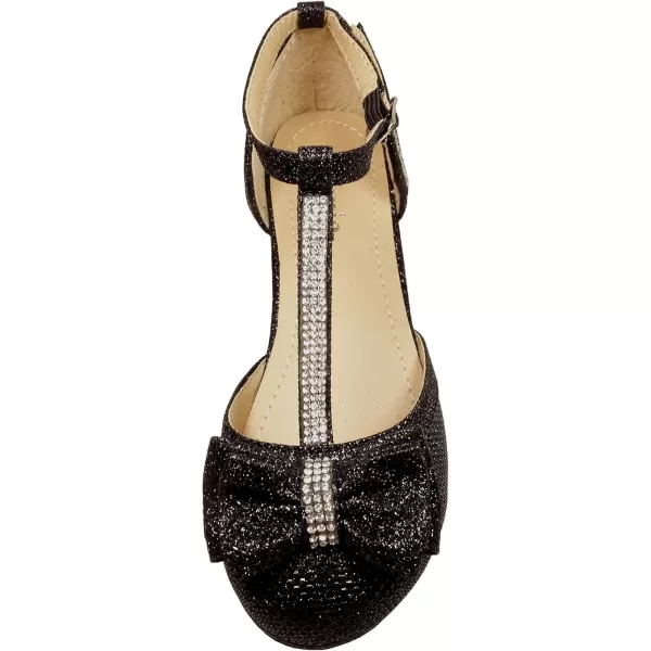 Nova Utopia Toddler Little Girls Low Medium Heel Dress Sandal Flower Girl Shoes size 9458hnn  Blackglitter