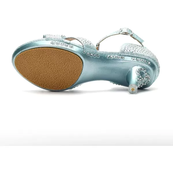 Nova Utopia Toddler Little Girls Low Medium Heel Dress Sandal Flower Girl Shoes size 94Nfgh81  Blue