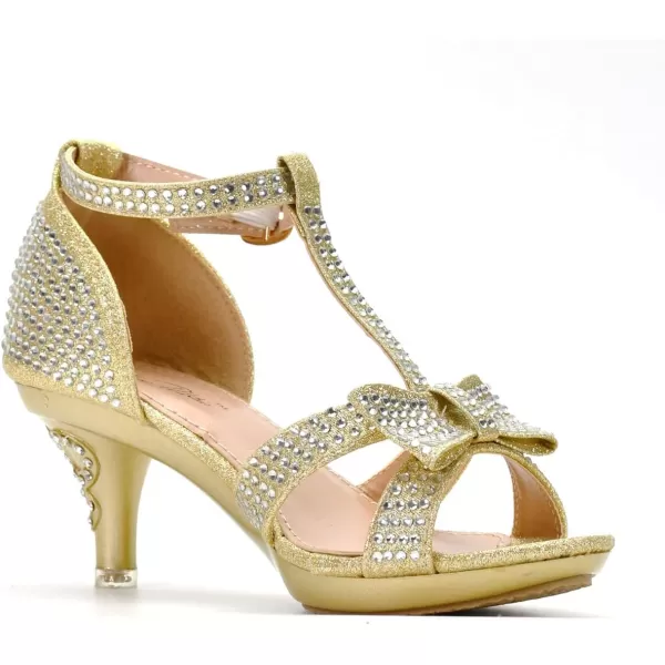 Nova Utopia Toddler Little Girls Low Medium Heel Dress Sandal Flower Girl Shoes size 94Nfgh81  Gold
