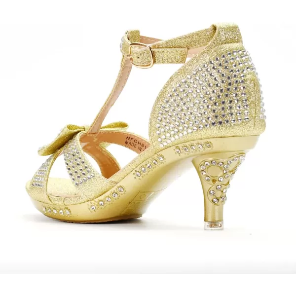 Nova Utopia Toddler Little Girls Low Medium Heel Dress Sandal Flower Girl Shoes size 94Nfgh81  Gold
