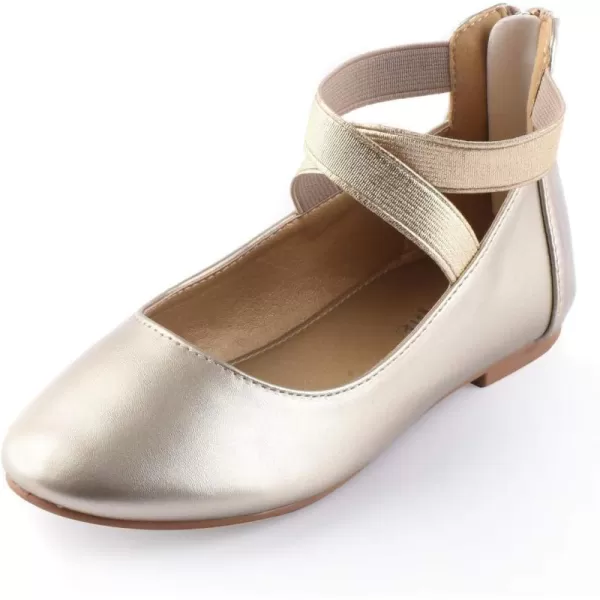 Nova Utopia Toddler Little Girls Dress Ballet Ankle Strap Flat ShoesNf316a  Gold