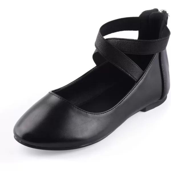 Nova Utopia Toddler Little Girls Dress Ballet Ankle Strap Flat ShoesNf316b  Black