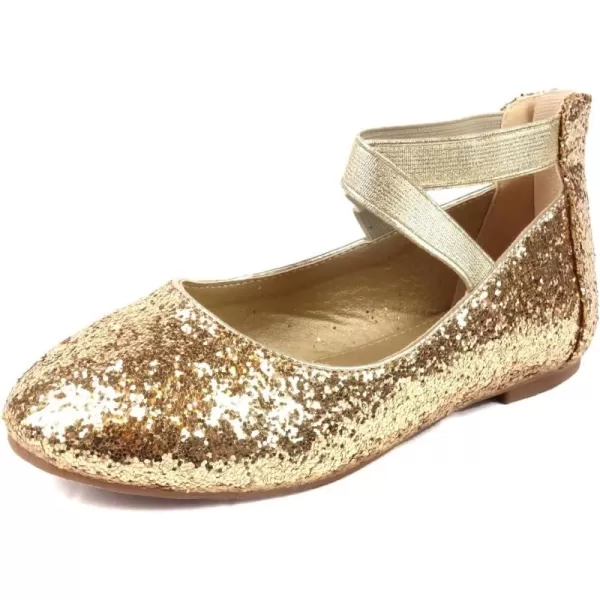 Nova Utopia Toddler Little Girls Dress Ballet Ankle Strap Flat ShoesNf316b  Goldglitter