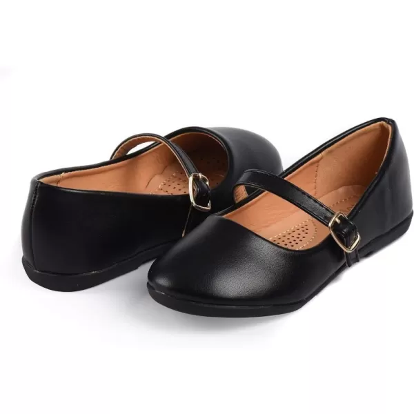 Nova Utopia Toddler Little Girls Dress Ballet Mary Jane Bow Flat ShoesNf60a N  Blackpu