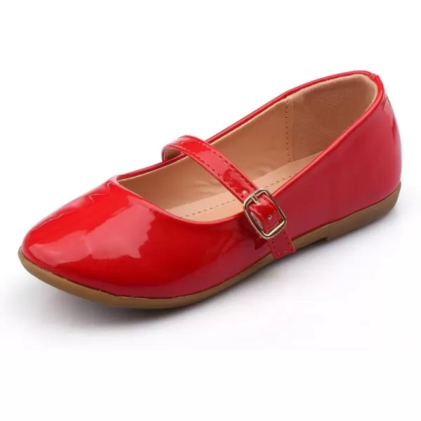 Nova Utopia Toddler Little Girls Dress Ballet Mary Jane Bow Flat ShoesNf60a N  Red