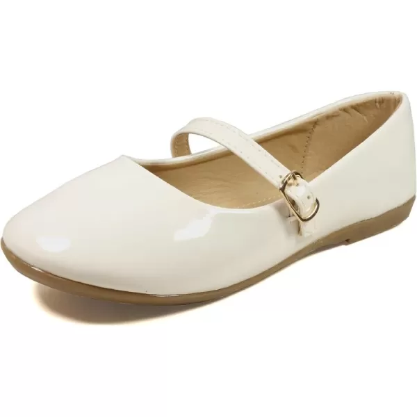 Nova Utopia Toddler Little Girls Dress Ballet Mary Jane Bow Flat ShoesNf60a N  White