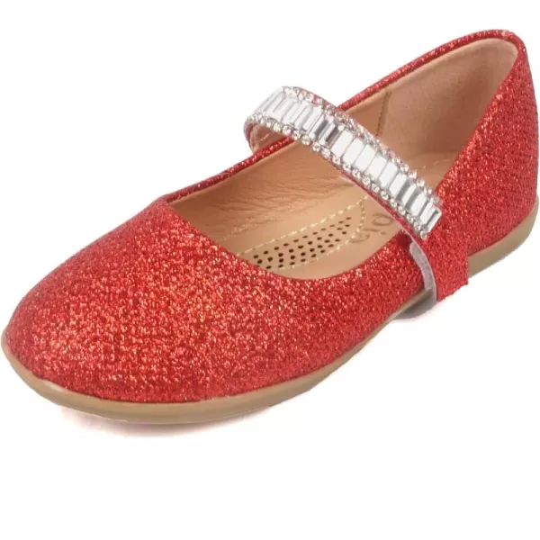 Nova Utopia Toddler Little Girls Dress Ballet Mary Jane Bow Flat ShoesNfgf065 Redglitter