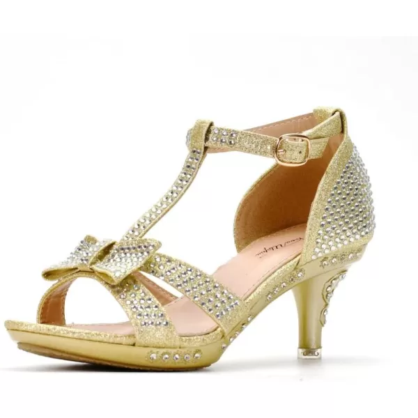 Nova Utopia Toddler Little Girls Low Medium Heel Dress Sandal Flower Girl Shoes size 94Nfgh81  Gold