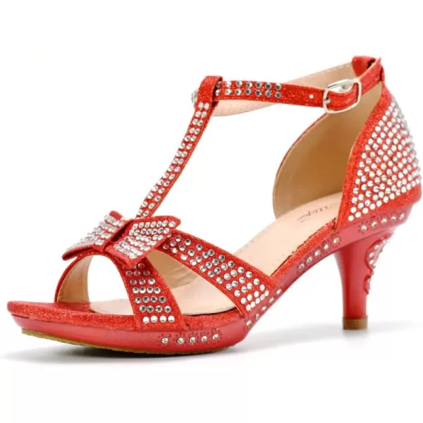 Nova Utopia Toddler Little Girls Low Medium Heel Dress Sandal Flower Girl Shoes size 94Nfgh81  Red