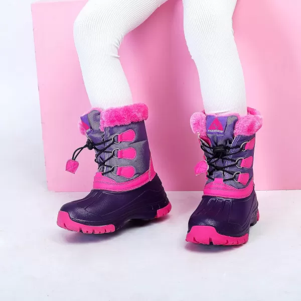 Nova Mountain Boys and Girls Waterproof Winter Snow BootsNfwbb03  Purplefuchsia