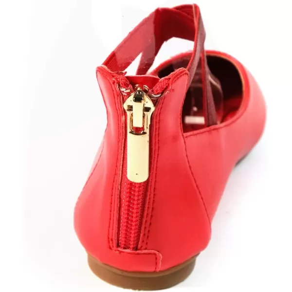 Nova Utopia Toddler Little Girls Dress Ballet Ankle Strap Flat ShoesNf316b  Red