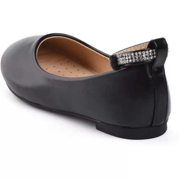 Nova Utopia Toddler Little Girls Dress Ballet Ankle Strap Flat ShoesNf317  Black