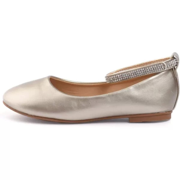 Nova Utopia Toddler Little Girls Dress Ballet Ankle Strap Flat ShoesNf317  Gold