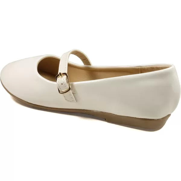 Nova Utopia Toddler Little Girls Dress Ballet Mary Jane Bow Flat ShoesNf60a N  White