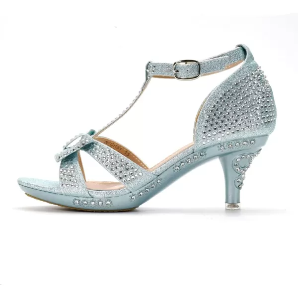 Nova Utopia Toddler Little Girls Low Medium Heel Dress Sandal Flower Girl Shoes size 94Nfgh81  Blue