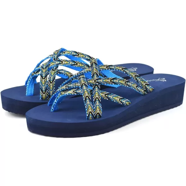 Nova Utopia Womens Casual Summer Wedge SandalsNf20 Cobaltblue