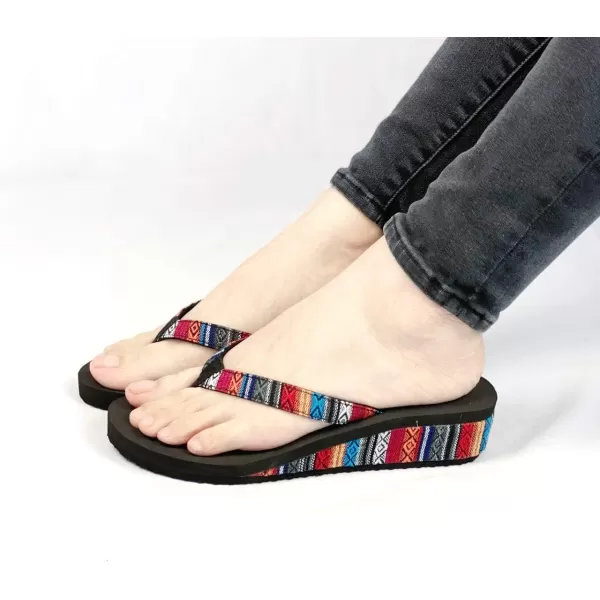 Nova Utopia Womens Casual Summer Wedge SandalsNf20 Vividstripe