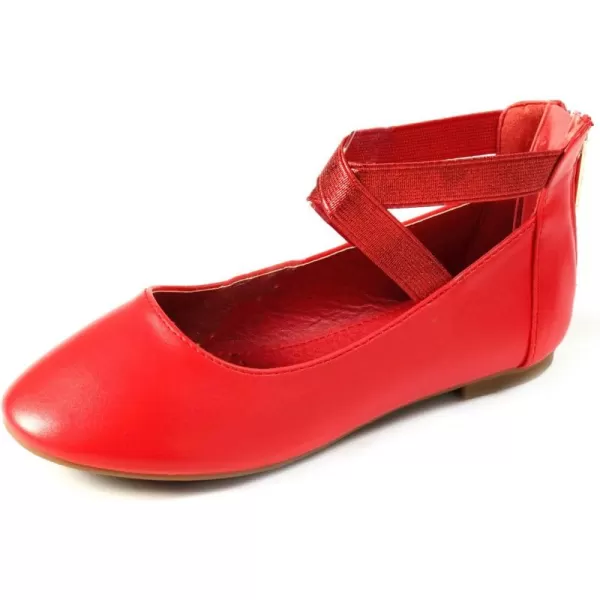 Nova Utopia Toddler Little Girls Dress Ballet Ankle Strap Flat ShoesNf316b  Red