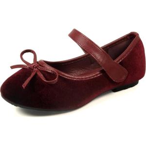imageNova Utopia Toddler Little Girls Ballet Flat ShoesNfgf3312  Burgundysuede