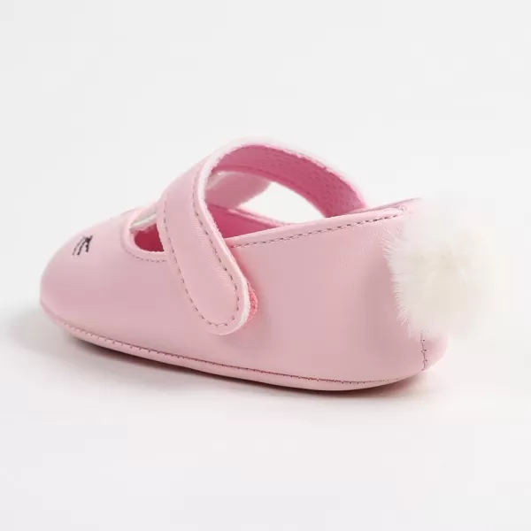 Antheron Baby Girls Mary Jane Flats Soft Sole Infant Moccasins Floral Sparkly Toddler Princess Dress ShoesA00Pink