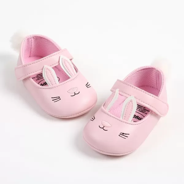 Antheron Baby Girls Mary Jane Flats Soft Sole Infant Moccasins Floral Sparkly Toddler Princess Dress ShoesA00Pink