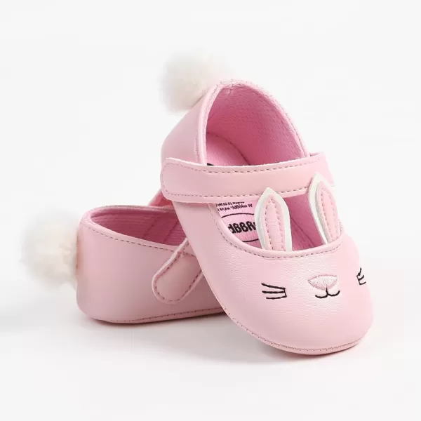Antheron Baby Girls Mary Jane Flats Soft Sole Infant Moccasins Floral Sparkly Toddler Princess Dress ShoesA00Pink
