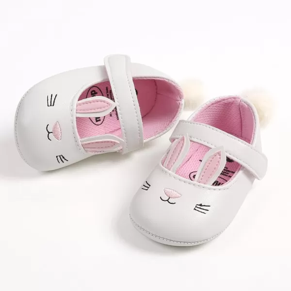 Antheron Baby Girls Mary Jane Flats Soft Sole Infant Moccasins Floral Sparkly Toddler Princess Dress ShoesA00White