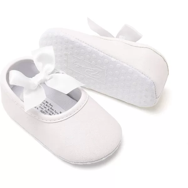 Antheron Baby Girls Mary Jane Flats Soft Sole Infant Moccasins Floral Sparkly Toddler Princess Dress ShoesDWhite