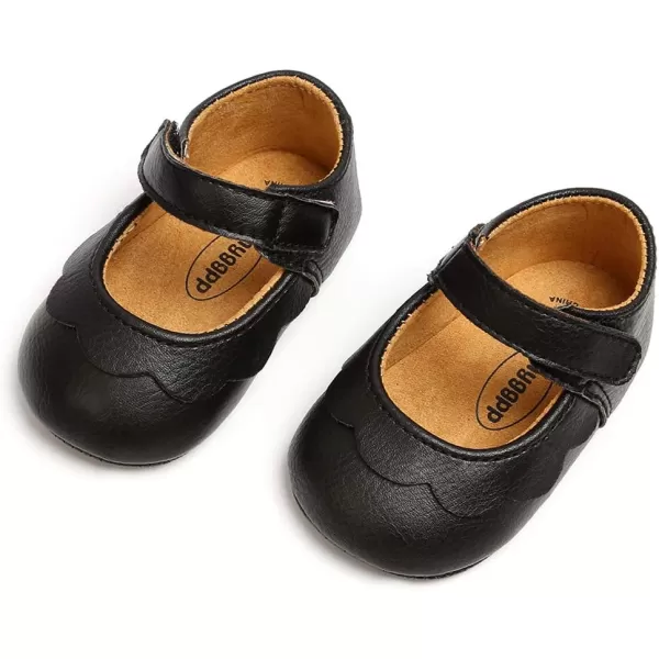 Antheron Baby Girls Mary Jane Flats with Bowknot NonSlip Toddler First Walkers Princess Dress ShoesA0Black