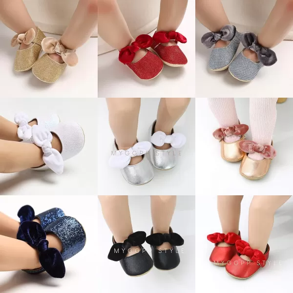 Antheron Baby Girls Mary Jane Flats with Bowknot NonSlip Toddler First Walkers Princess Dress ShoesARed