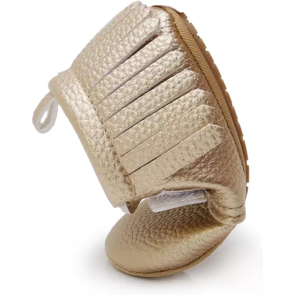 SOFMUO Baby Boys Girls High Top Ankle PU Leather Sneakers Soft Rubber Sole Infant Moccasins Newborn Oxford Loafers AntiSlip Toddler Wedding Uniform Dress ShoesA06Gold