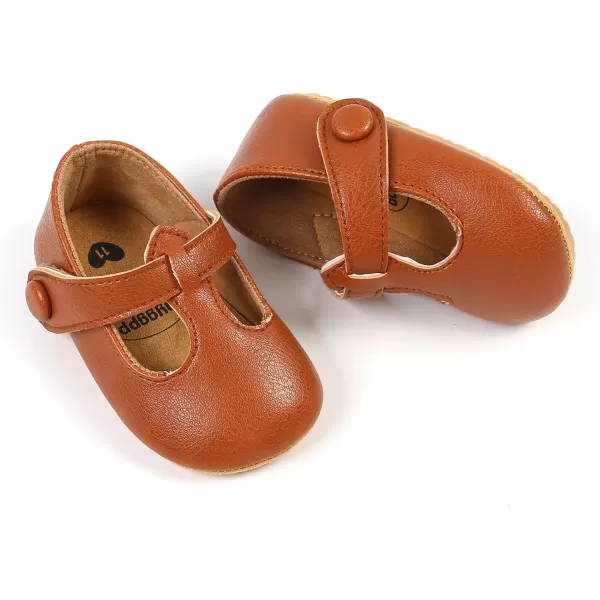 SOFMUO Baby Boys Girls Lace Up Leather Sneakers Soft Rubber Sole Infant Moccasins Newborn Oxford Loafers AntiSlip Toddler Wedding Uniform Dress ShoesA02Brown
