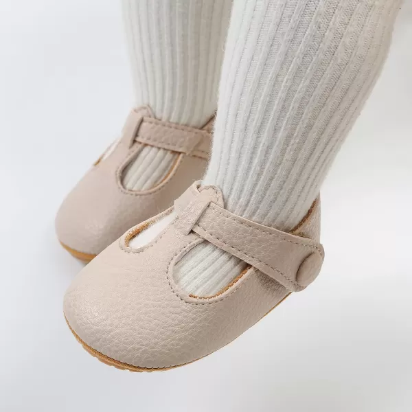 SOFMUO Baby Boys Girls Lace Up Leather Sneakers Soft Rubber Sole Infant Moccasins Newborn Oxford Loafers AntiSlip Toddler Wedding Uniform Dress ShoesA02Beige