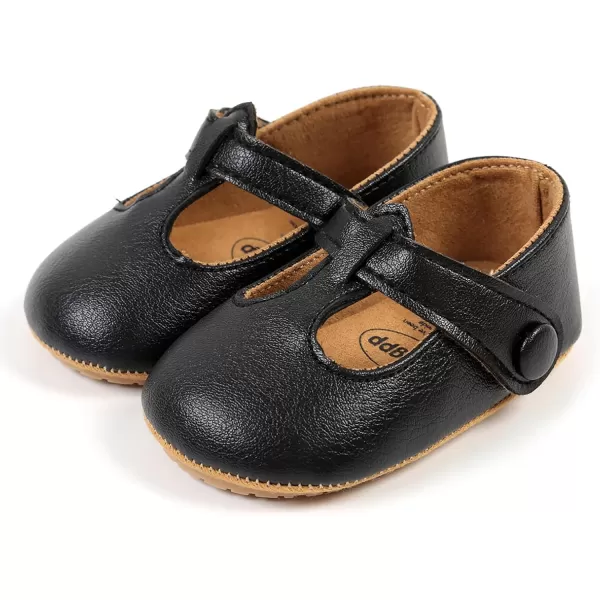 SOFMUO Baby Boys Girls Lace Up Leather Sneakers Soft Rubber Sole Infant Moccasins Newborn Oxford Loafers AntiSlip Toddler Wedding Uniform Dress ShoesA02Black