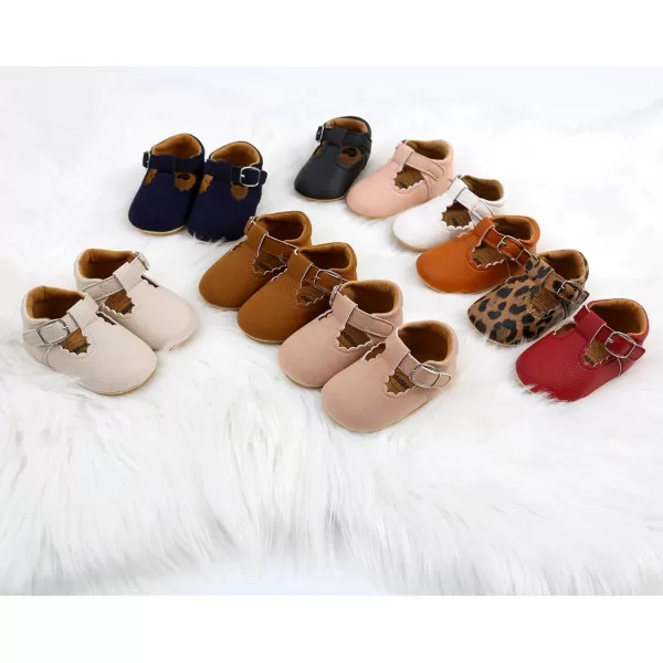 SOFMUO Baby Boys Girls Lace Up Leather Sneakers Soft Rubber Sole Infant Moccasins Newborn Oxford Loafers AntiSlip Toddler Wedding Uniform Dress ShoesA01Suede Brown