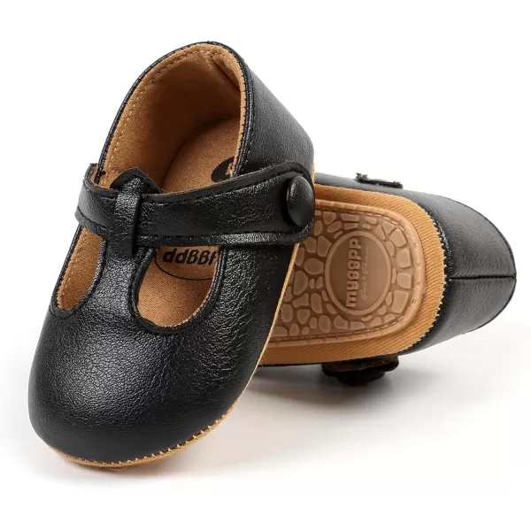 SOFMUO Baby Boys Girls Lace Up Leather Sneakers Soft Rubber Sole Infant Moccasins Newborn Oxford Loafers AntiSlip Toddler Wedding Uniform Dress ShoesA02Black