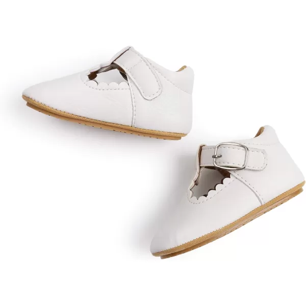 SOFMUO Baby Boys Girls Lace Up Leather Sneakers Soft Rubber Sole Infant Moccasins Newborn Oxford Loafers AntiSlip Toddler Wedding Uniform Dress ShoesA01White
