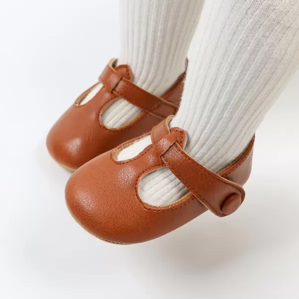 SOFMUO Baby Boys Girls Lace Up Leather Sneakers Soft Rubber Sole Infant Moccasins Newborn Oxford Loafers AntiSlip Toddler Wedding Uniform Dress ShoesA02Brown