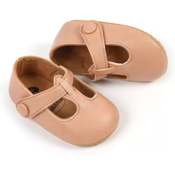 SOFMUO Baby Boys Girls Lace Up Leather Sneakers Soft Rubber Sole Infant Moccasins Newborn Oxford Loafers AntiSlip Toddler Wedding Uniform Dress ShoesA02Pink