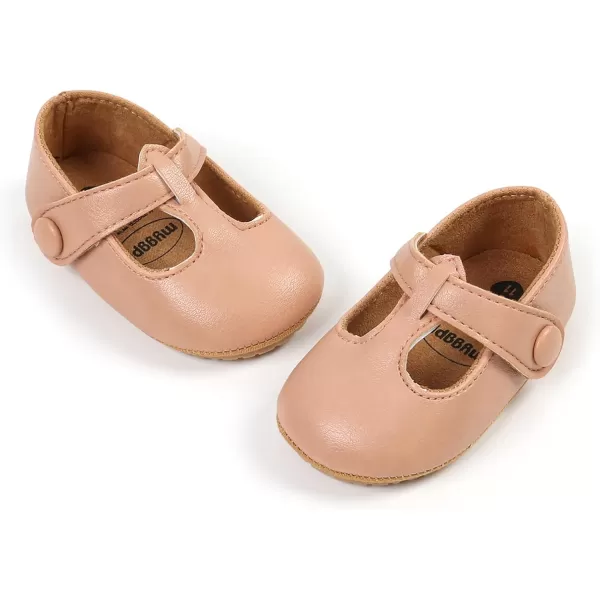 SOFMUO Baby Boys Girls Lace Up Leather Sneakers Soft Rubber Sole Infant Moccasins Newborn Oxford Loafers AntiSlip Toddler Wedding Uniform Dress ShoesA02Pink