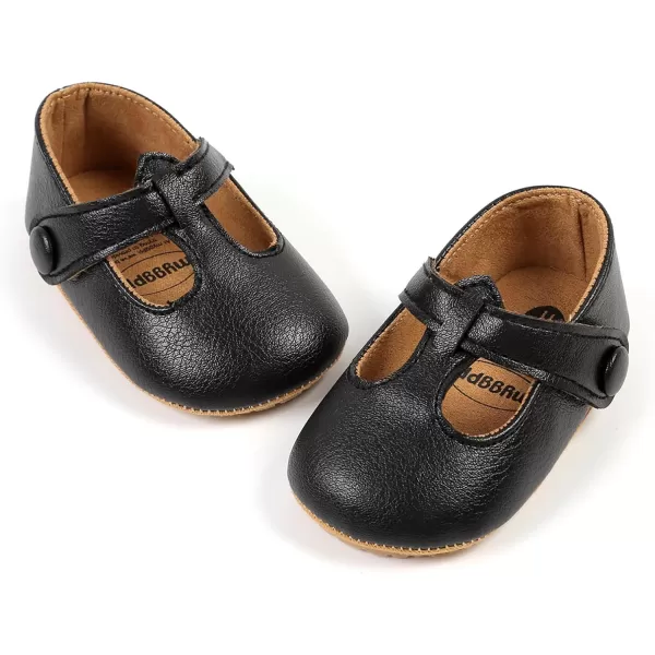 SOFMUO Baby Boys Girls Lace Up Leather Sneakers Soft Rubber Sole Infant Moccasins Newborn Oxford Loafers AntiSlip Toddler Wedding Uniform Dress ShoesA02Black