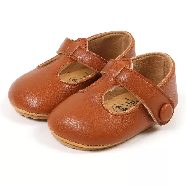 SOFMUO Baby Boys Girls Lace Up Leather Sneakers Soft Rubber Sole Infant Moccasins Newborn Oxford Loafers AntiSlip Toddler Wedding Uniform Dress ShoesA02Brown