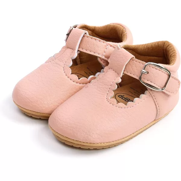 SOFMUO Baby Boys Girls Lace Up Leather Sneakers Soft Rubber Sole Infant Moccasins Newborn Oxford Loafers AntiSlip Toddler Wedding Uniform Dress ShoesA01Pink