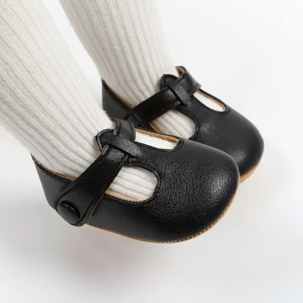 SOFMUO Baby Boys Girls Lace Up Leather Sneakers Soft Rubber Sole Infant Moccasins Newborn Oxford Loafers AntiSlip Toddler Wedding Uniform Dress ShoesA02Black