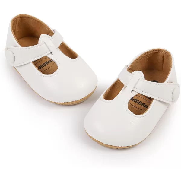 SOFMUO Baby Boys Girls Lace Up Leather Sneakers Soft Rubber Sole Infant Moccasins Newborn Oxford Loafers AntiSlip Toddler Wedding Uniform Dress ShoesA02White