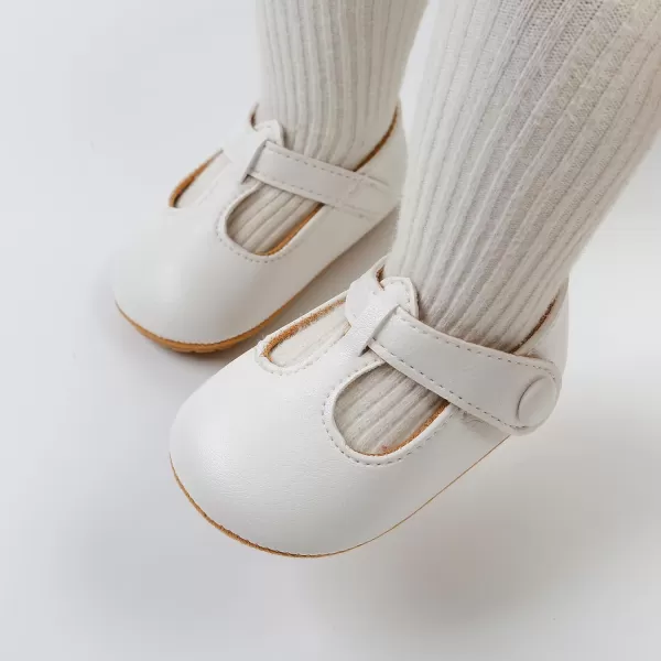 SOFMUO Baby Boys Girls Lace Up Leather Sneakers Soft Rubber Sole Infant Moccasins Newborn Oxford Loafers AntiSlip Toddler Wedding Uniform Dress ShoesA02White