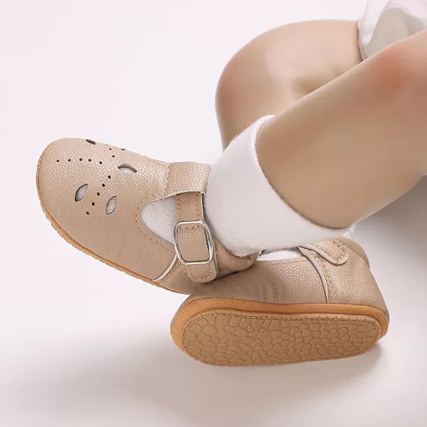 SOFMUO Baby Boys Girls Lace Up Leather Sneakers Soft Rubber Sole Infant Moccasins Newborn Oxford Loafers AntiSlip Toddler Wedding Uniform Dress ShoesA05Apricot