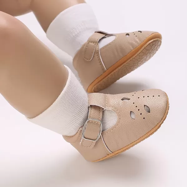 SOFMUO Baby Boys Girls Lace Up Leather Sneakers Soft Rubber Sole Infant Moccasins Newborn Oxford Loafers AntiSlip Toddler Wedding Uniform Dress ShoesA05Apricot