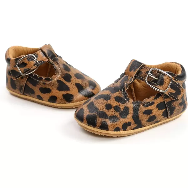 SOFMUO Baby Boys Girls Lace Up Leather Sneakers Soft Rubber Sole Infant Moccasins Newborn Oxford Loafers AntiSlip Toddler Wedding Uniform Dress ShoesA01Leopard