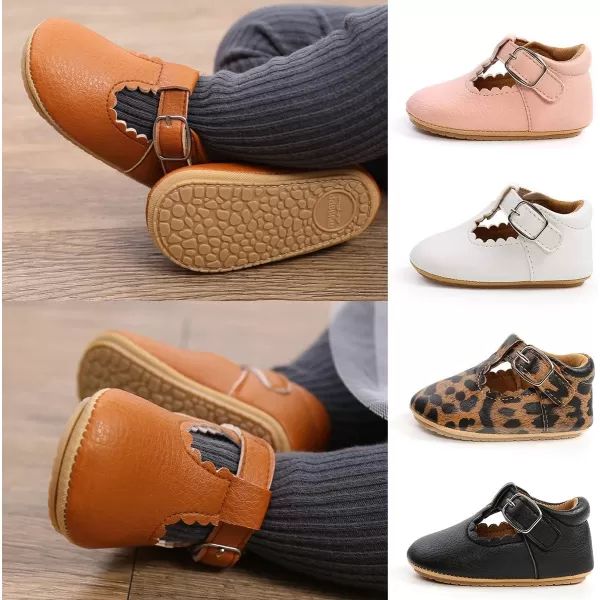 SOFMUO Baby Boys Girls Lace Up Leather Sneakers Soft Rubber Sole Infant Moccasins Newborn Oxford Loafers AntiSlip Toddler Wedding Uniform Dress ShoesA01Brown